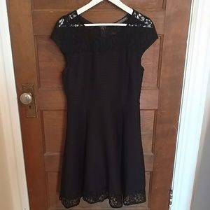 Black dress with lace trim